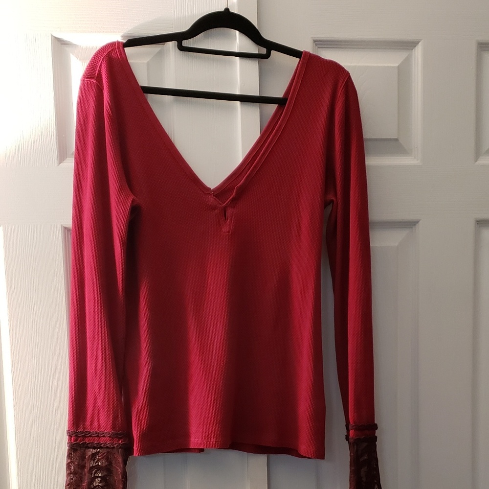 Free People Long Sleeve Knit Shirt